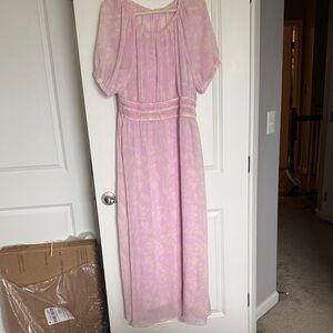 Elegant Pink Floral Dress